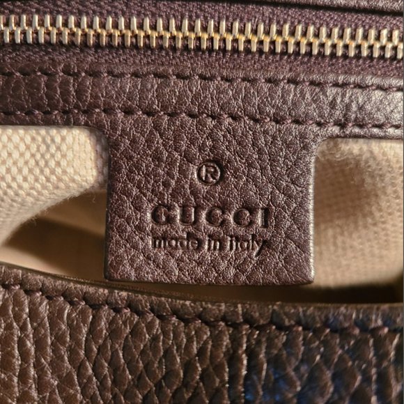 Authentic GUCCI Large Brown Leather Bag - Picture 5 of 5